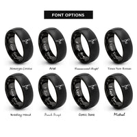 font options for inside engraving on black draft tap handle rings