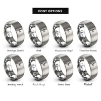 font options for inside engraving on gray draft tap handle rings