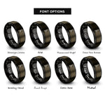 font options for inside engraving on gunmetal & black draft tap handle rings