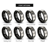 font options for inside engraving on black & grey drafting compass rings