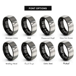 font options for inside engraving on black & gray drafting compass rings
