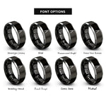 font options for inside engraving on black & grey drafting compass rings