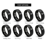 font options for inside engraving on black drafting compass rings