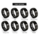 font options for inside engraving on black drafting compass rings