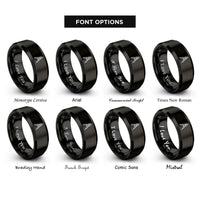font options for inside engraving on black drafting compass rings