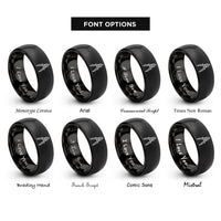 font options for inside engraving on black drafting compass rings
