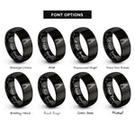 font options for inside engraving on black drafting compass rings