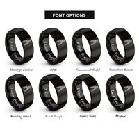 font options for inside engraving on black drafting compass rings