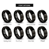 font options for inside engraving on black drafting compass rings
