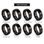 font options for inside engraving on black drafting compass rings