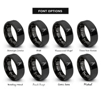 font options for inside engraving on black drafting compass rings