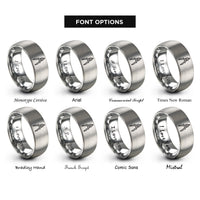 font options for inside engraving on silver drafting compass rings