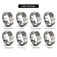 font options for inside engraving on silver drafting compass rings