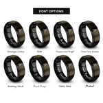 font options for inside engraving on gunmetal & black drafting compass rings