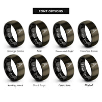 font options for inside engraving on gunmetal & black drafting compass rings