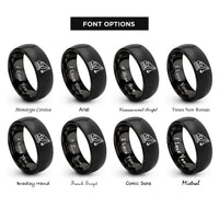 font options for inside engraving on black dragline excavator rings