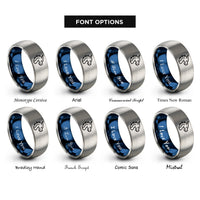 font options for inside engraving on blue & gray dragon rings