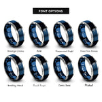 font options for inside engraving on blue & grey dragon rings