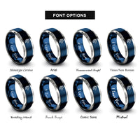 font options for inside engraving on blue & grey dragon rings