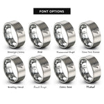 font options for inside engraving on gray dragon boat paddler rings