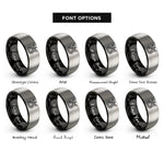 font options for inside engraving on black & gray dragon castle rings