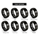 font options for inside engraving on black dragon castle rings