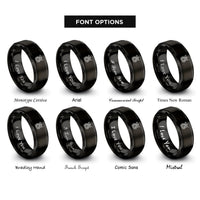 font options for inside engraving on black dragon castle rings