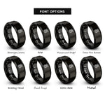 font options for inside engraving on black dragon castle rings