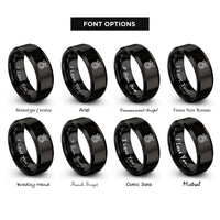 font options for inside engraving on black dragon castle rings