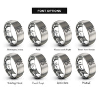 font options for inside engraving on gray dragon castle rings