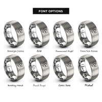 font options for inside engraving on grey dragon crest rings