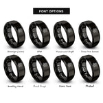 font options for inside engraving on black dragon flaming pearl rings