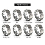 font options for inside engraving on gray dragon flaming pearl rings