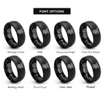 font options for inside engraving on black dragon flight rings