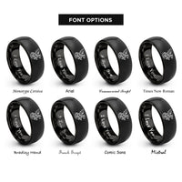font options for inside engraving on black dragon flight rings