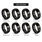 font options for inside engraving on black dragon flight rings