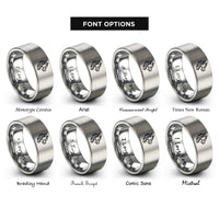 font options for inside engraving on silver dragon rings