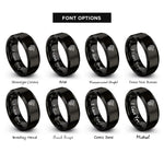 font options for inside engraving on black dragon knot rings