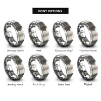 font options for inside engraving on silver dragon knot rings