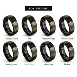 font options for inside engraving on gunmetal & black dragon knot rings