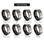 font options for inside engraving on black & grey dragon ouroboros rings