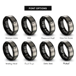 font options for inside engraving on black & silver dragon ouroboros rings