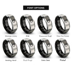 font options for inside engraving on black & gray dragon ouroboros rings