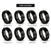 font options for inside engraving on black dragon ouroboros rings
