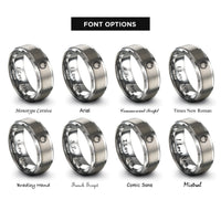 font options for inside engraving on gray dragon ouroboros rings