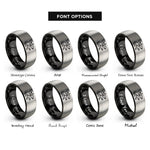 font options for inside engraving on black & gray dragon rider rings