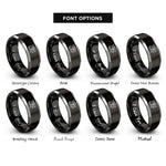 font options for inside engraving on black & grey dragon rider rings