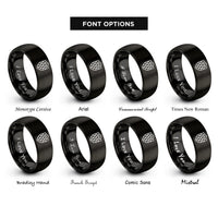 font options for inside engraving on black dragon scale pattern rings
