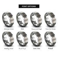 font options for inside engraving on grey dragon scale pattern rings