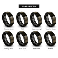 font options for inside engraving on gunmetal & black dragon scale pattern rings